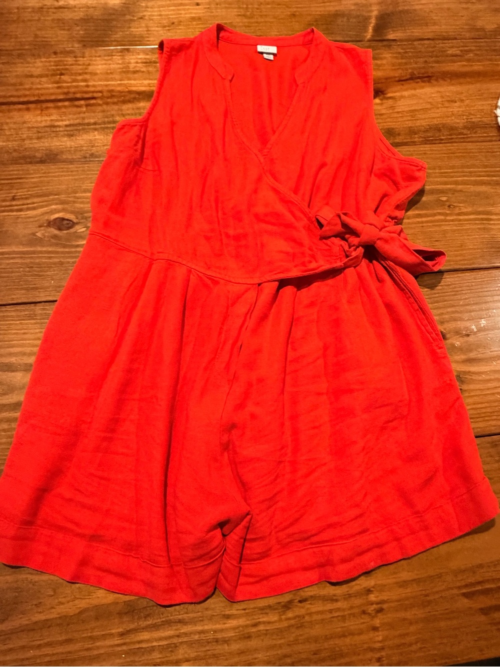 a new day Red Sleeveless Wrap Romper with Side Tie